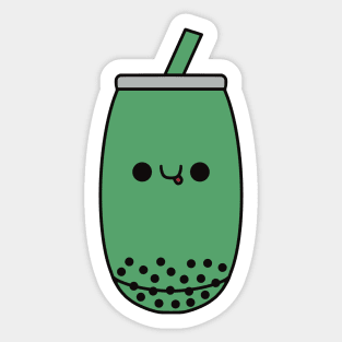 Cute Matcha Bubble Tea - Kawaii Boba Tea Sticker